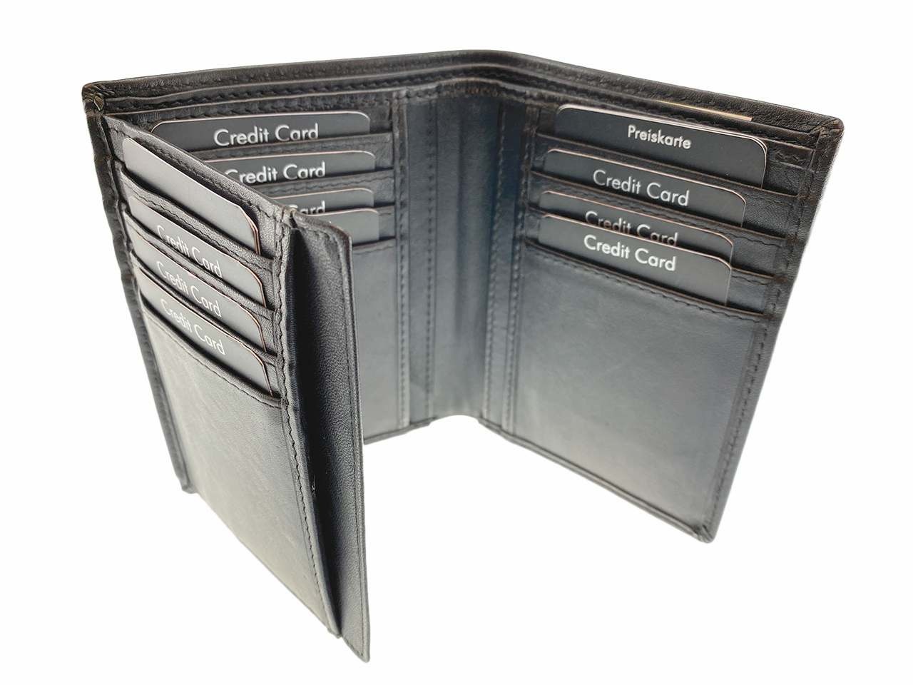Calf Leather Card Wallet Folding Notes and Cards